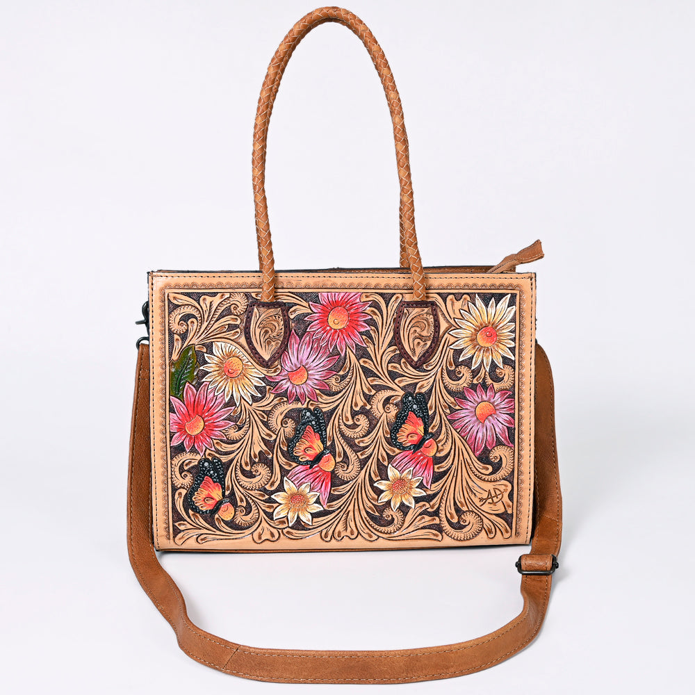 American Darling Tote Hand Tooled Genuine Leather