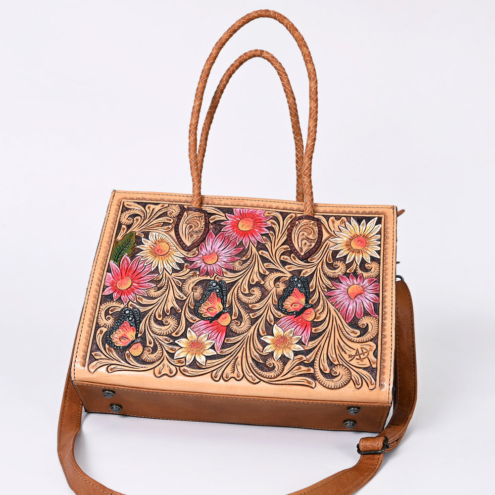American Darling Tote Hand Tooled Genuine Leather