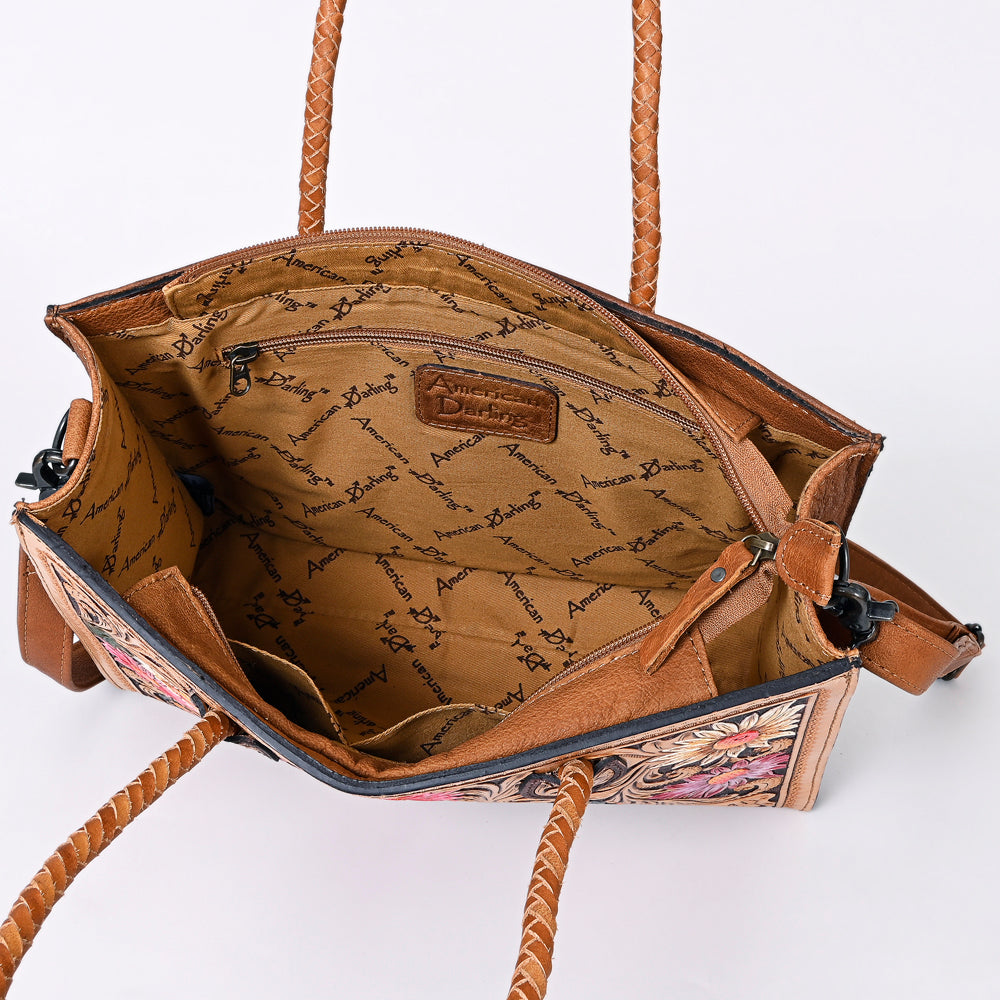 American Darling Tote Hand Tooled Genuine Leather