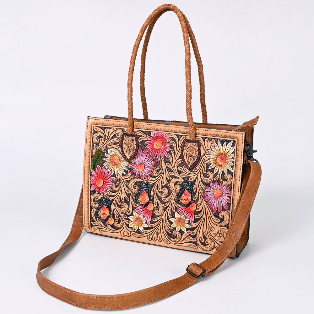 American Darling Tote Hand Tooled Genuine Leather