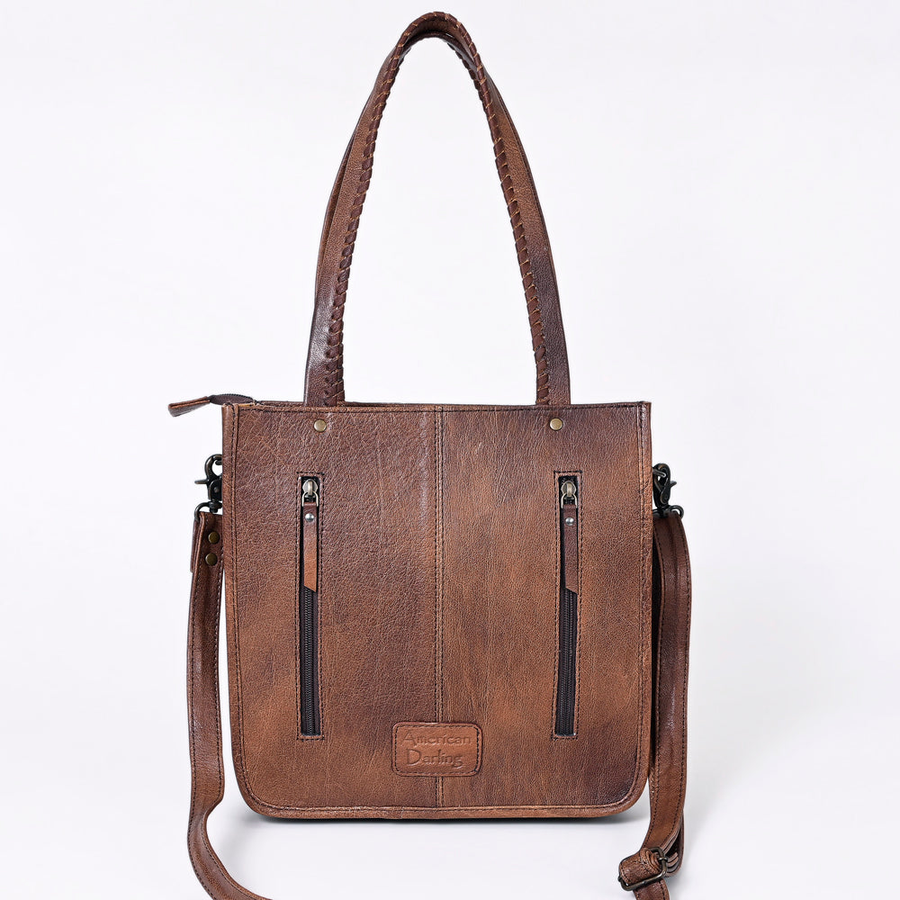 American Darling Tote Hand Tooled Hair-On Genuine Leather
