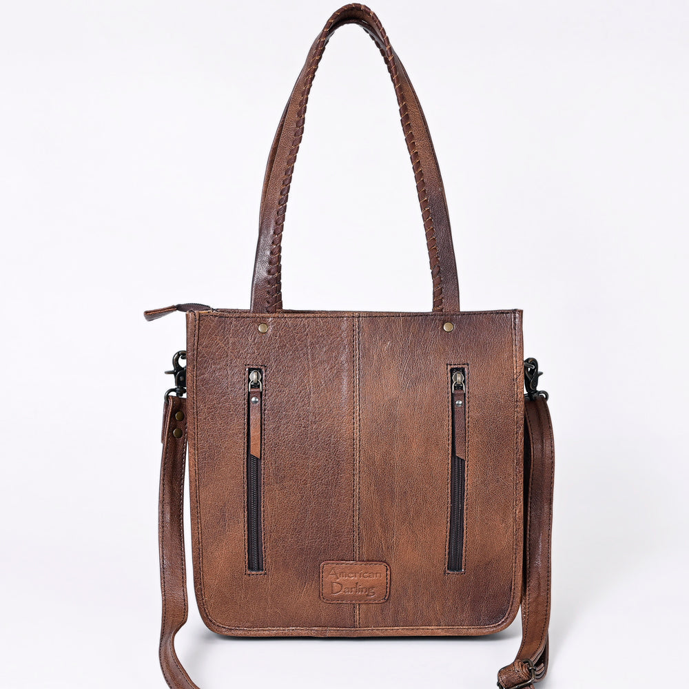 American Darling Tote Hand Tooled Hair-On Genuine Leather