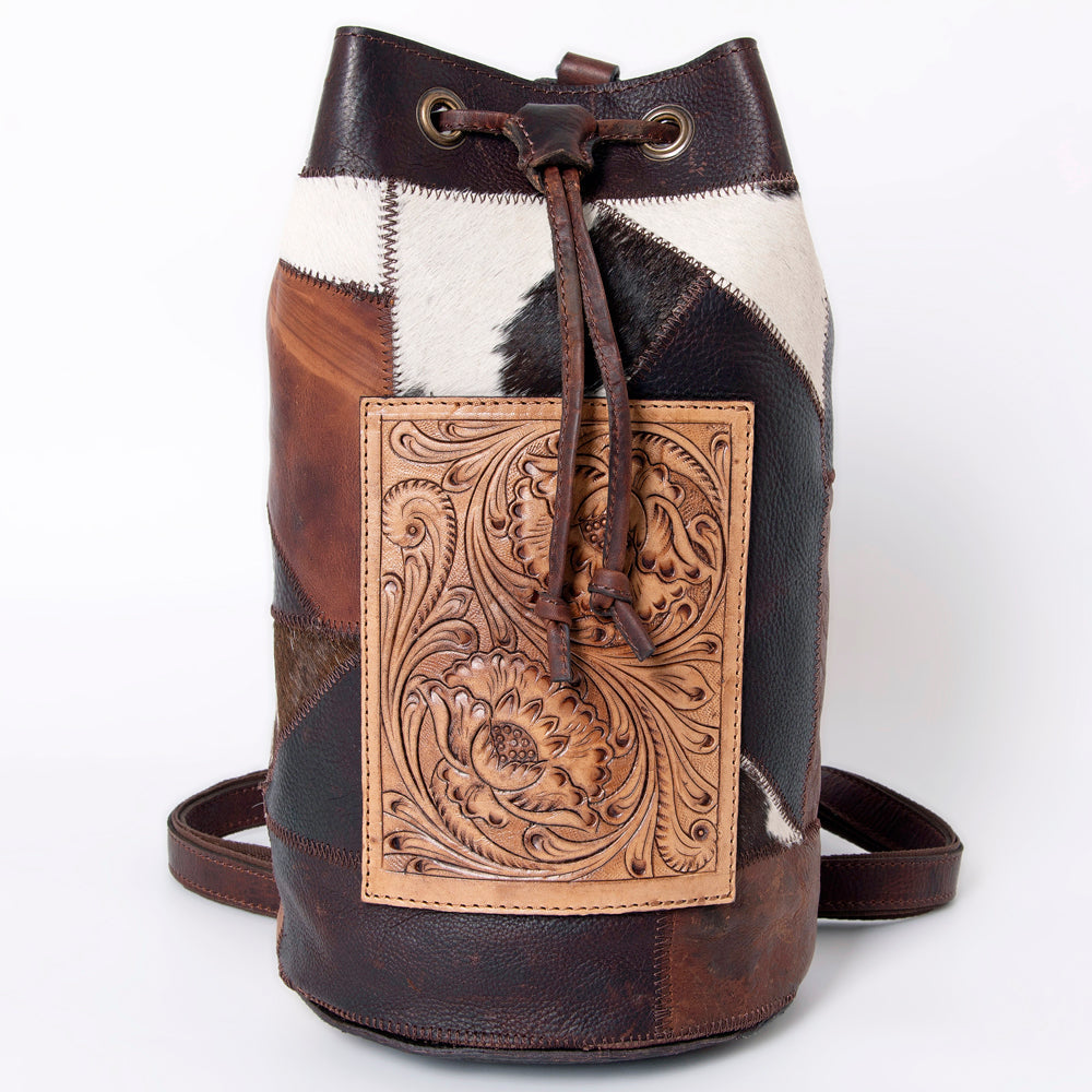 Ohlay Duffel Hand Tooled Hair-on Genuine Leather