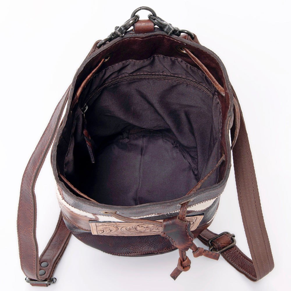 Ohlay Duffel Hand Tooled Hair-on Genuine Leather