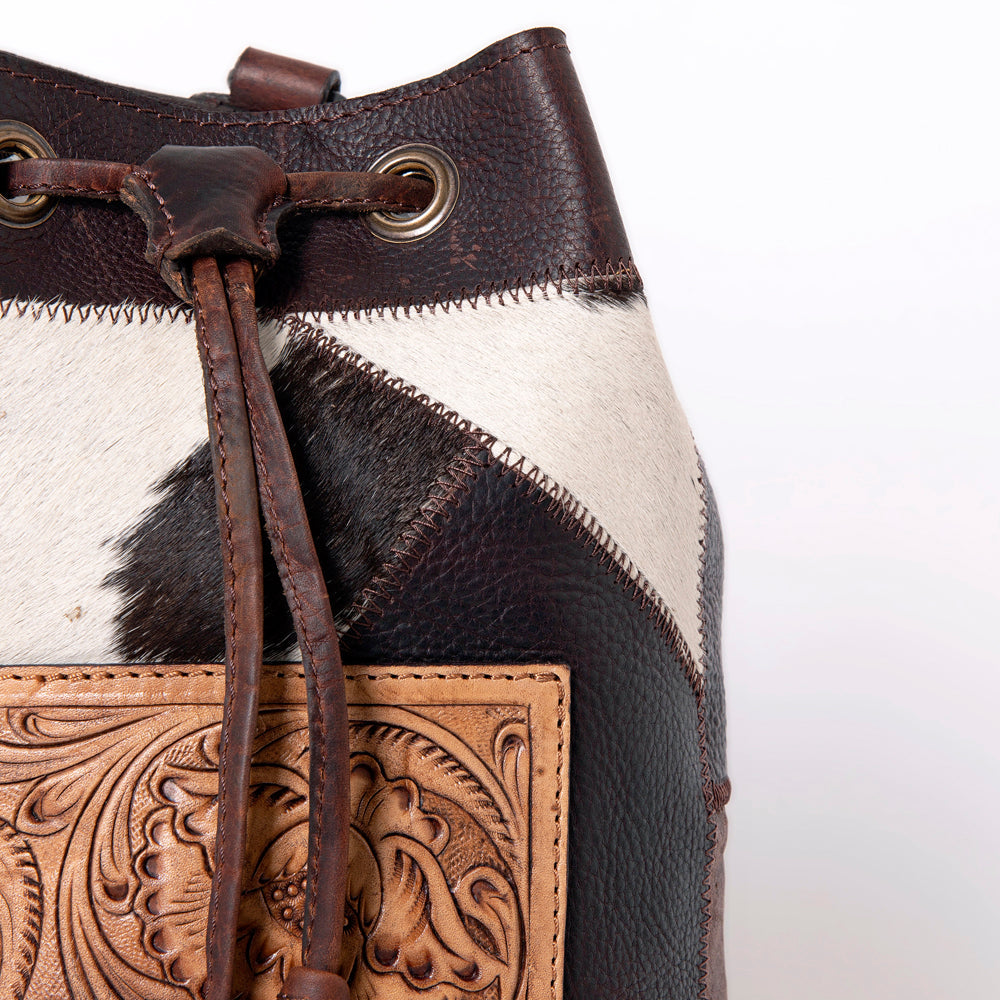 Ohlay Duffel Hand Tooled Hair-on Genuine Leather