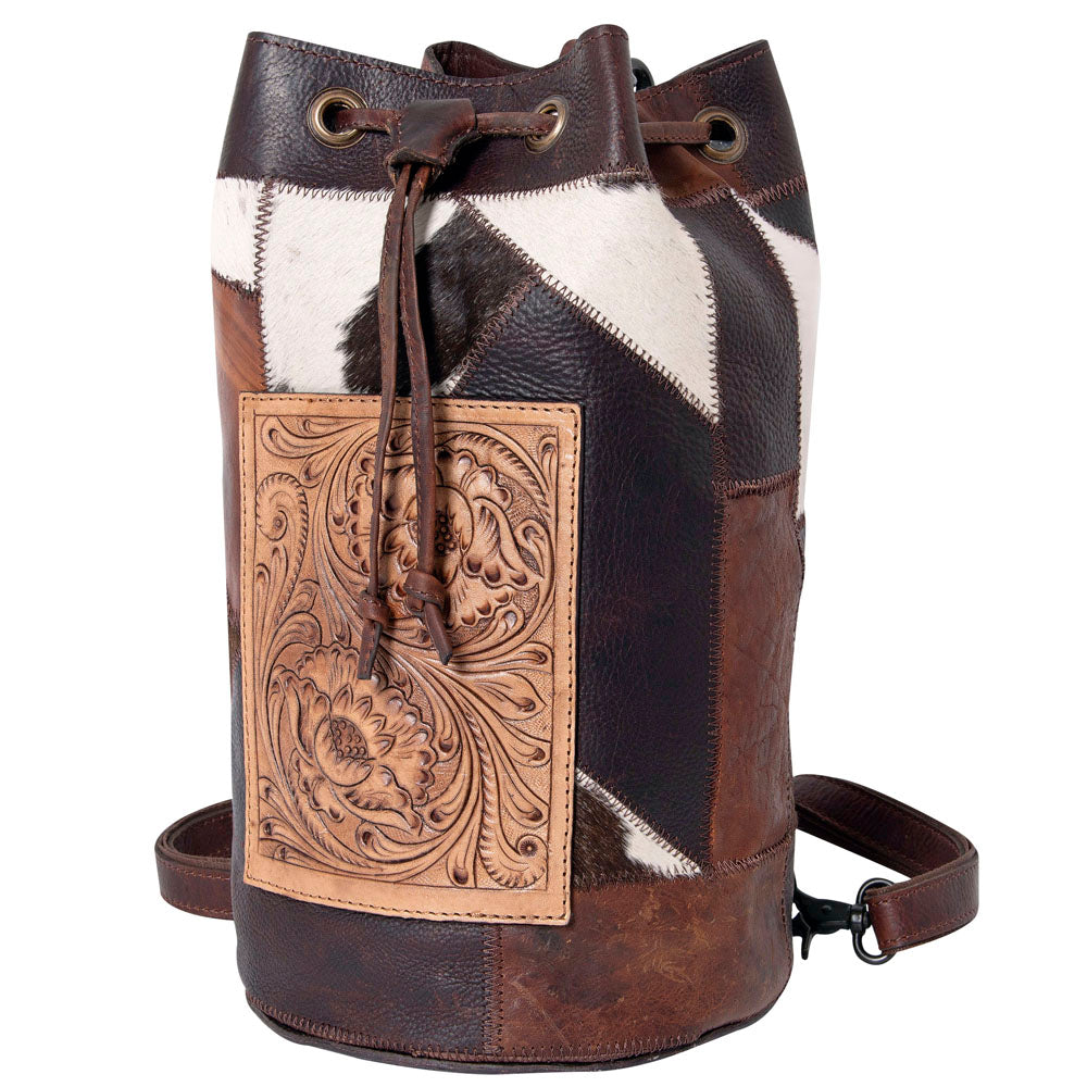 Ohlay Duffel Hand Tooled Hair-on Genuine Leather