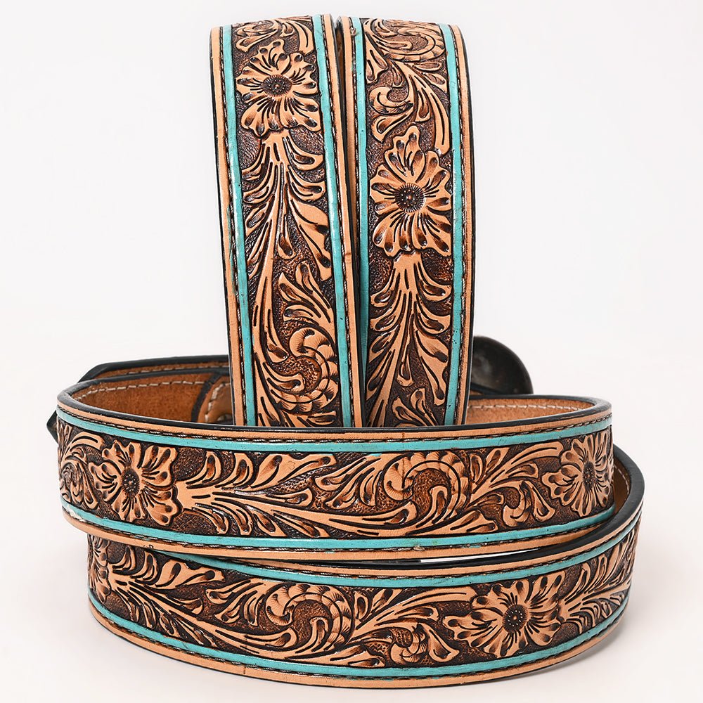 HILASON W. Genuine Leather Belt for Men Women Cowboy Cowgirl Handmade