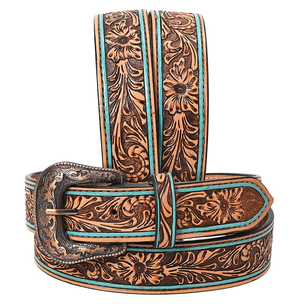 HILASON W. Genuine Leather Belt for Men Women Cowboy Cowgirl Handmade