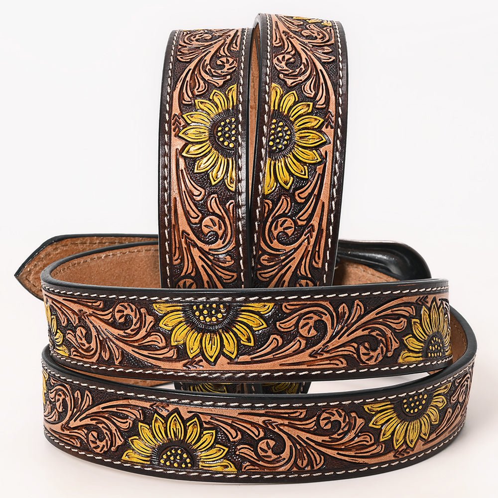 HILASON W. Genuine Leather Belt for Men Women Cowboy Cowgirl Handmade