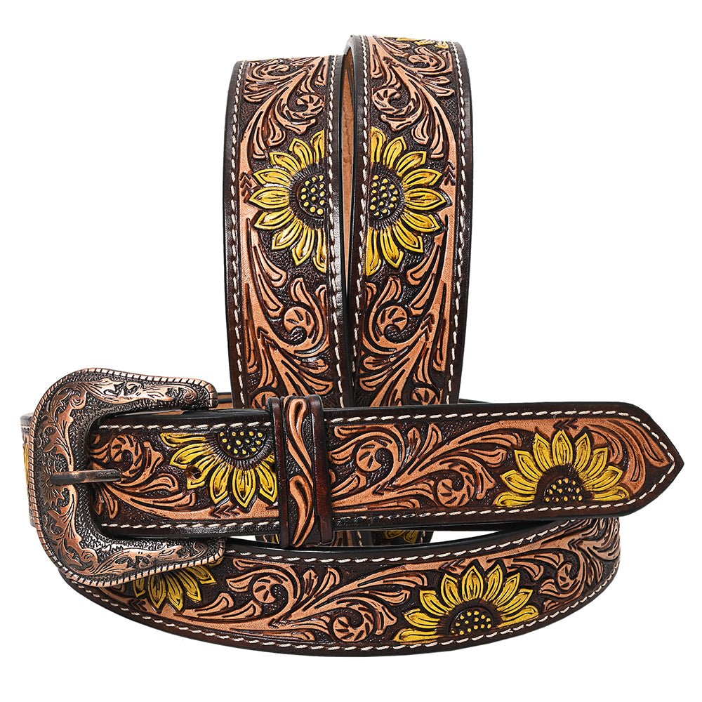 HILASON W. Genuine Leather Belt for Men Women Cowboy Cowgirl Handmade