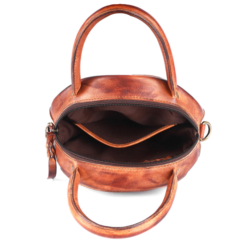 Never Mind Nmbgm136A Canteen Vintage Handmade Genuine Cowhide Leather Women Bag Western Handbag Purse