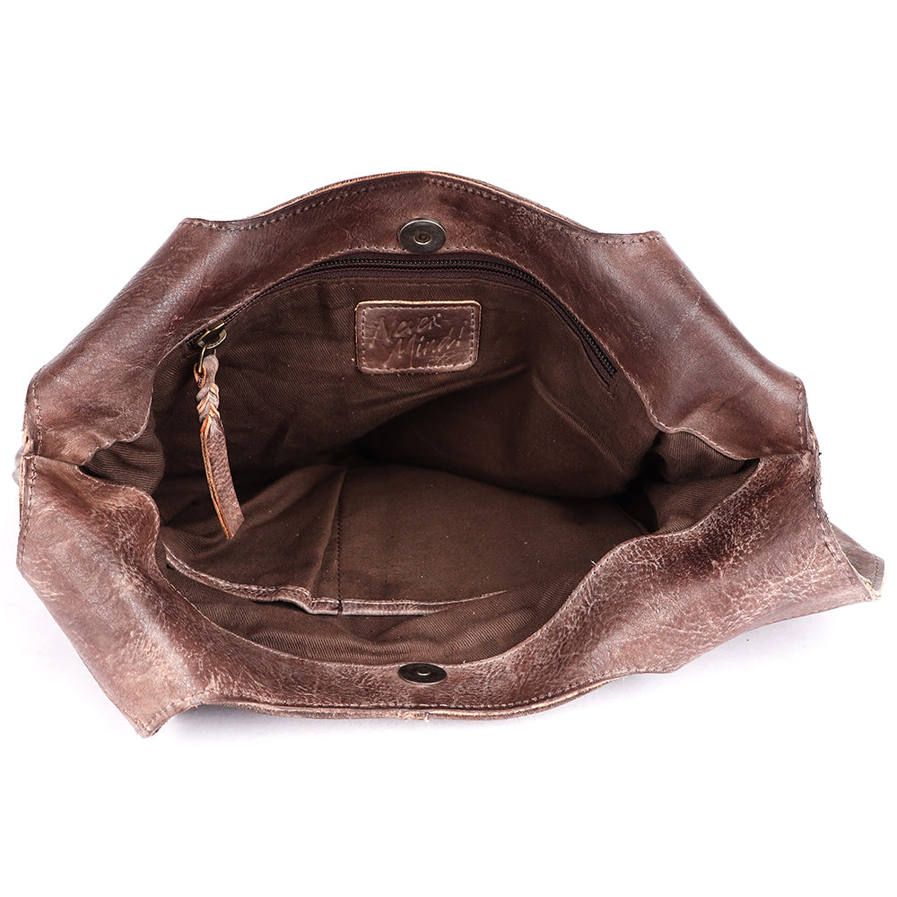 Never Mind Hobo Vintage Handmade Genuine Cowhide Leather