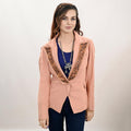 Genuine leather Hand tooled hand carved Women Blazer dress jacket