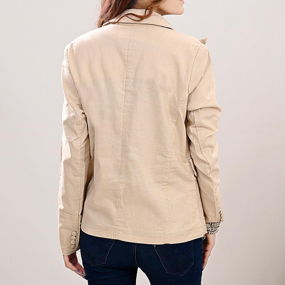 Genuine leather Hand tooled hand carved Women Blazer dress jacket