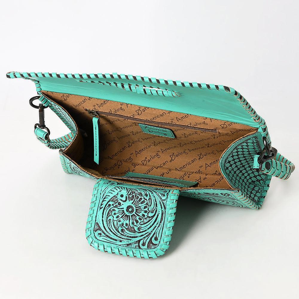 American Darling Hand-Tooled Cowhide Zip Wallet