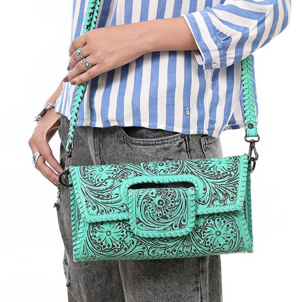 American Darling Hand-Tooled Cowhide Zip Wallet