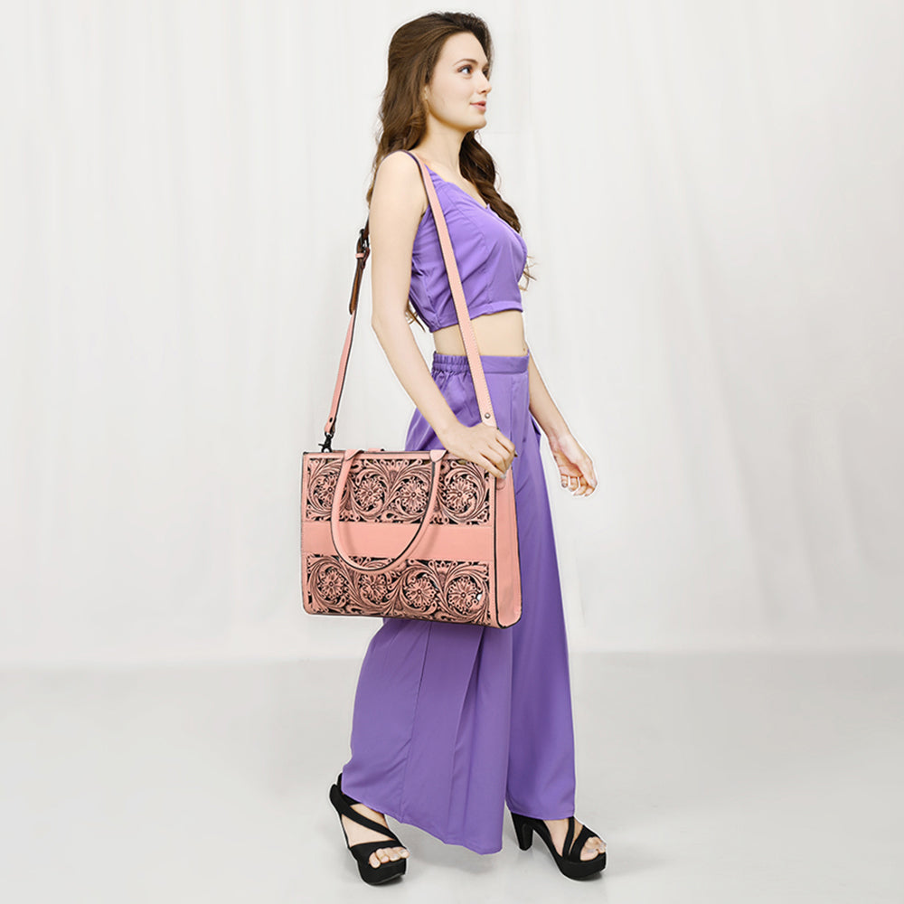 American Darling Hand-Tooled Genuine Leather Bag