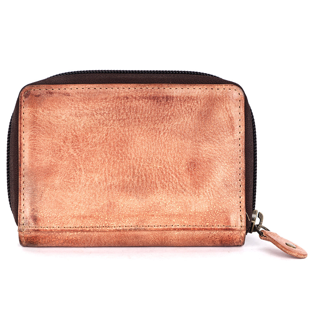 Never Mind Wallet Vintage Handmade Genuine Cowhide Leather