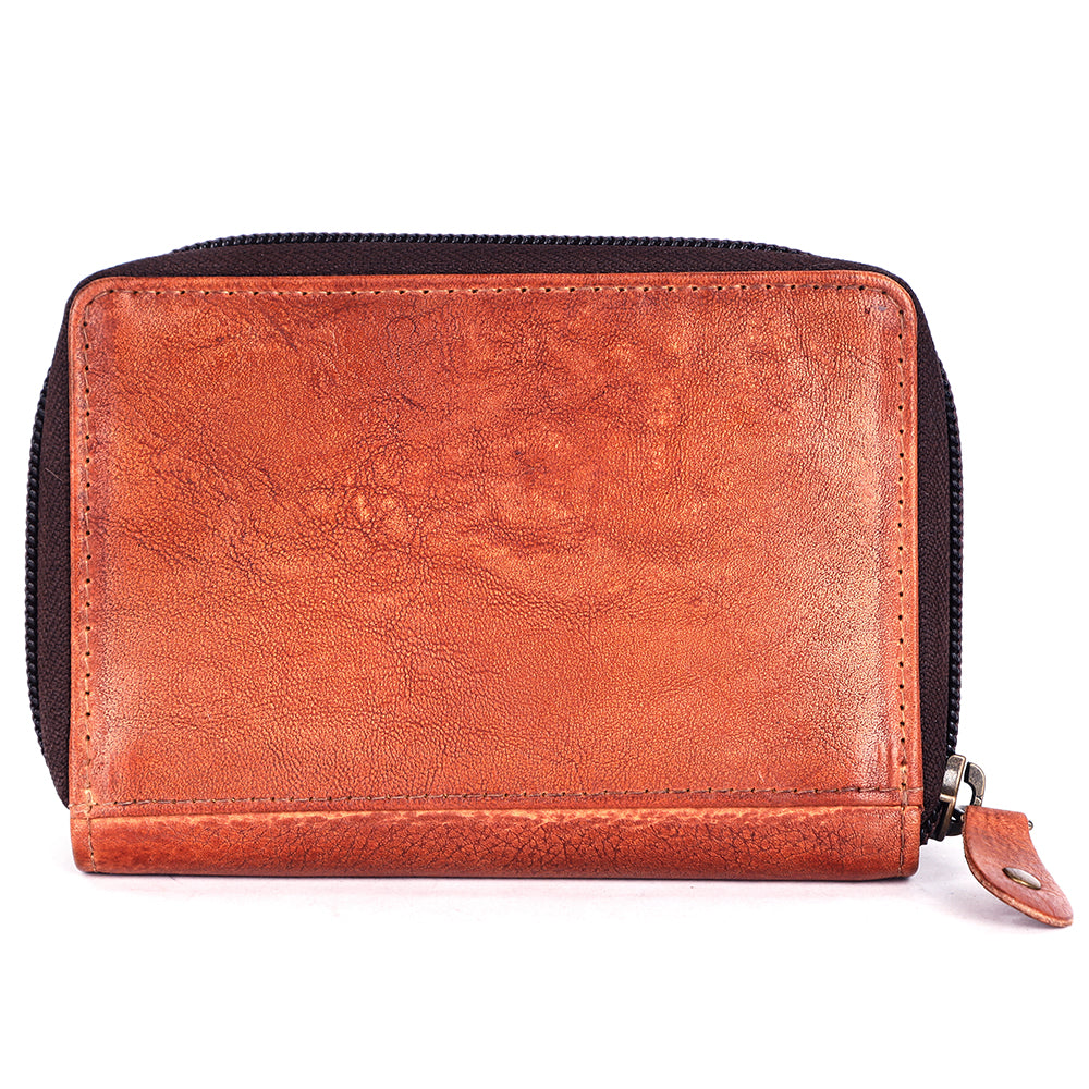 Never Mind Wallet Vintage Handmade Genuine Cowhide Leather