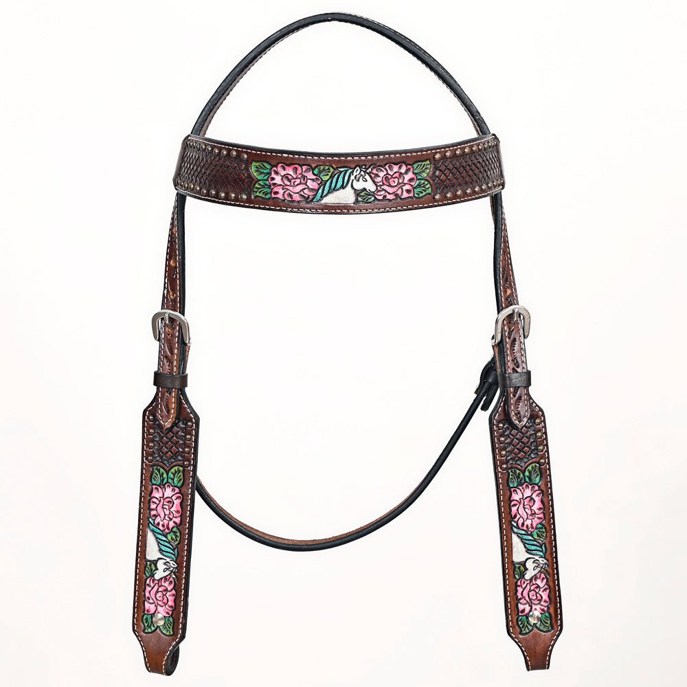 Comfytack H. Floral Hand Painted Genuine Leather Breast Collar