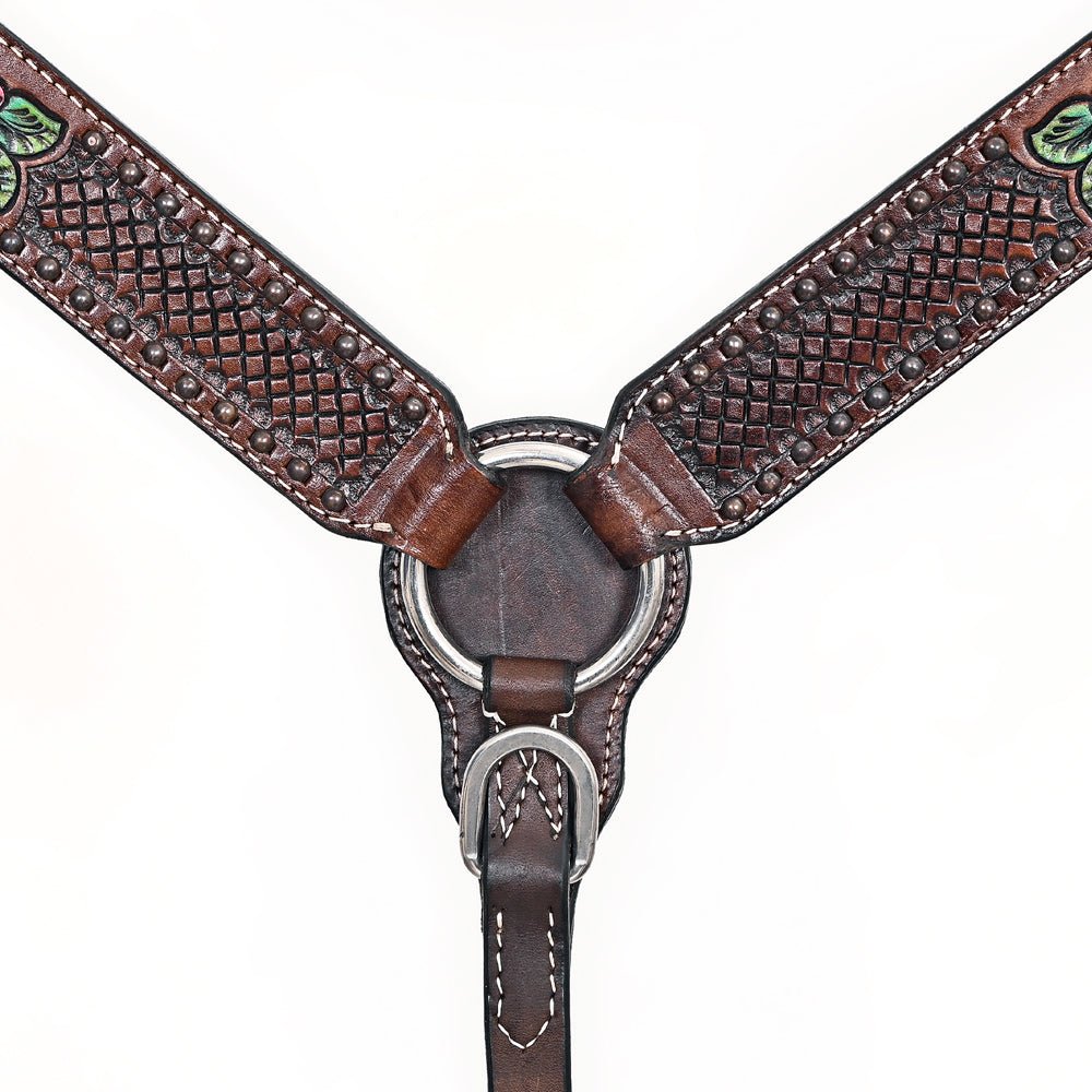 Comfytack H. Floral Hand Painted Genuine Leather Breast Collar