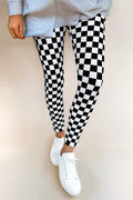Black & White Checker High Waist | Leggings