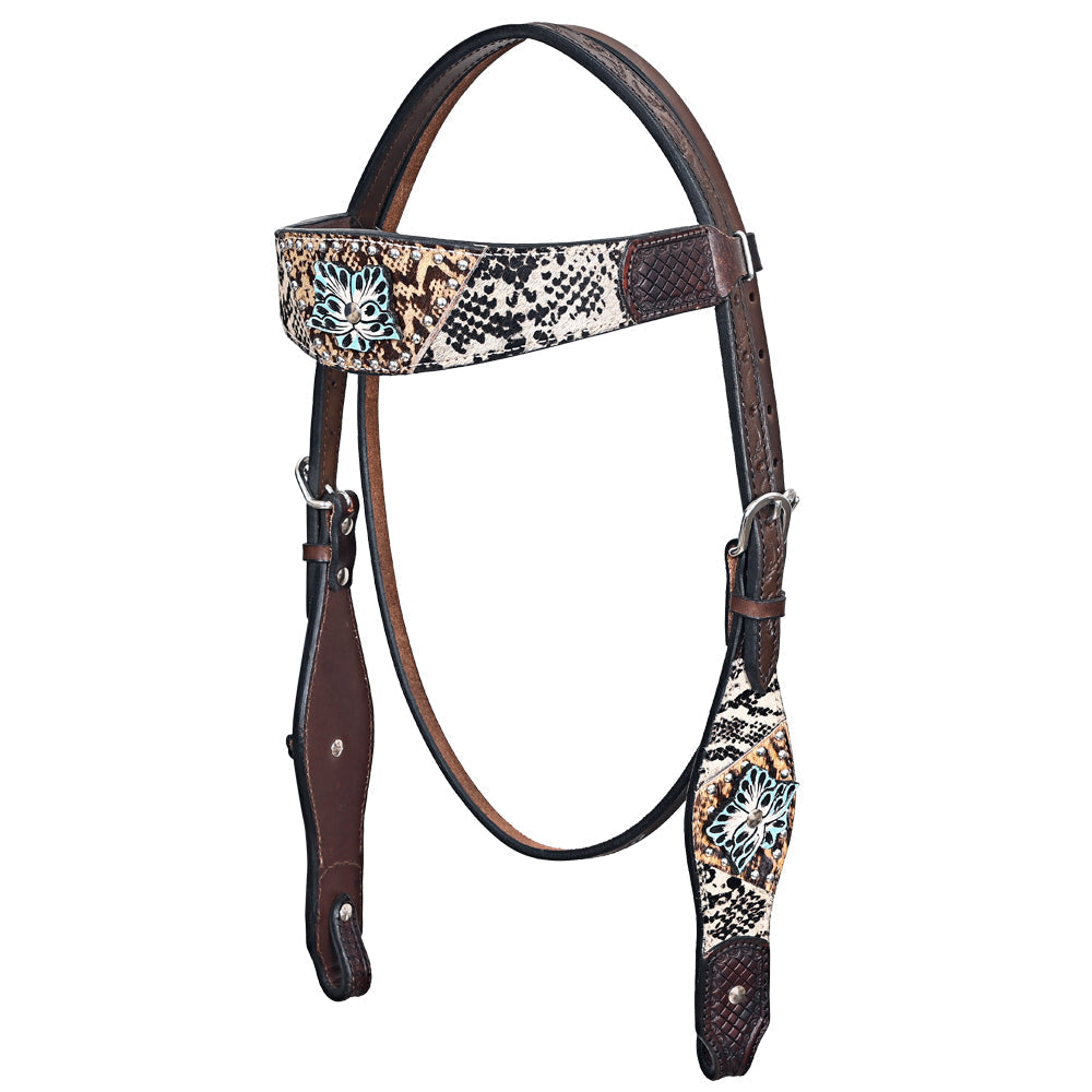 HILASON Western Horse Headstall Breast Collar Leather Brown