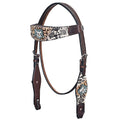 HILASON Western Horse Headstall Breast Collar Leather Brown