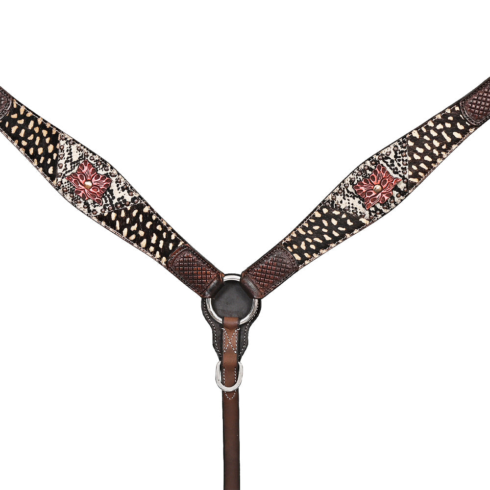 HILASON Western Horse Headstall Breast Collar Set Leather Brown | Tack for Horses