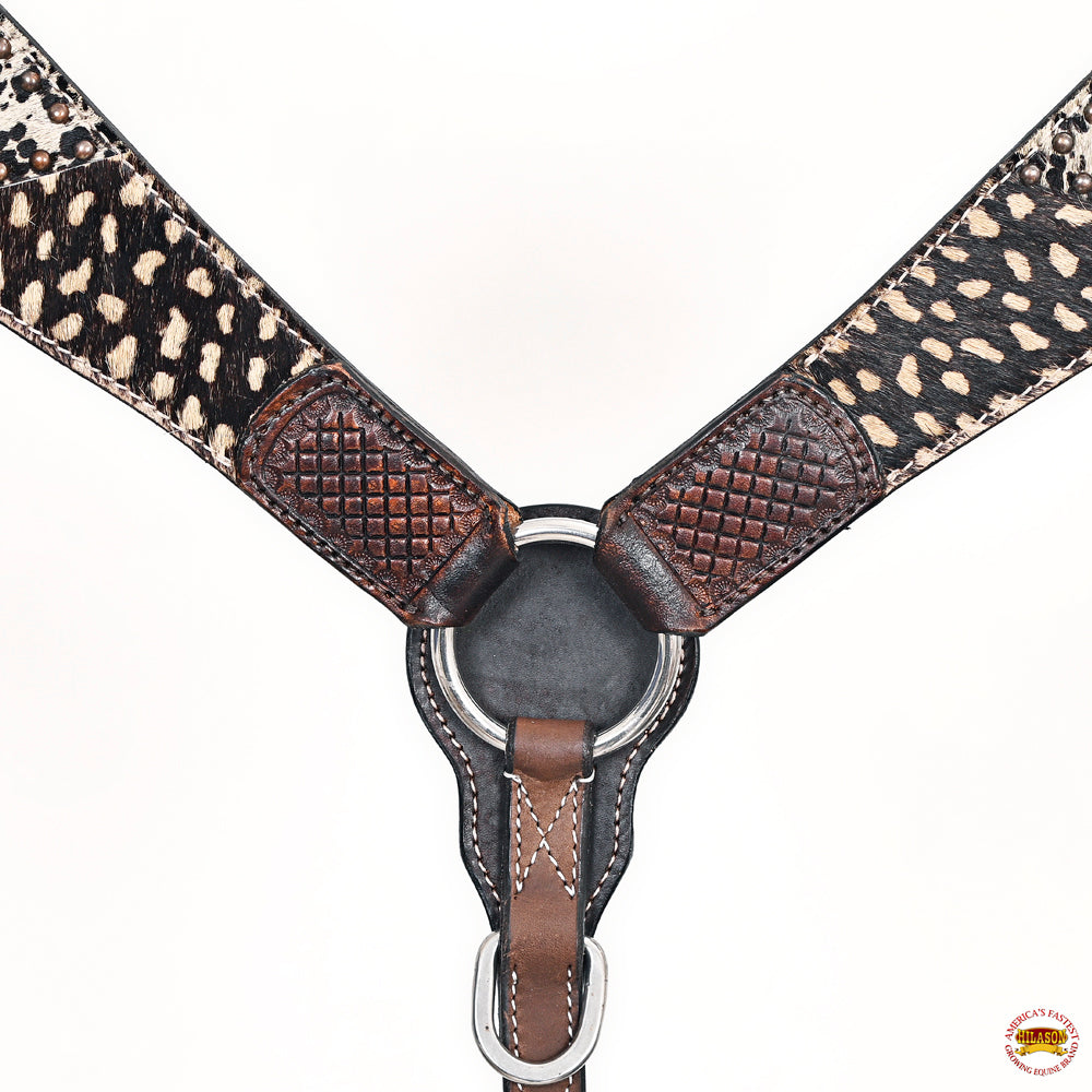 HILASON Western Horse Headstall Breast Collar Set Leather Brown | Tack for Horses