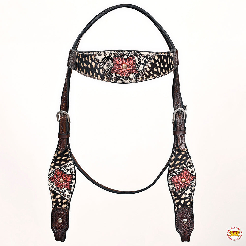 HILASON Western Horse Headstall Breast Collar Leather Brown