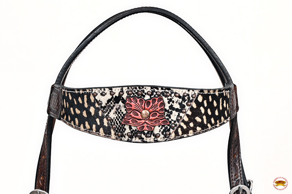 HILASON Western Horse Headstall Breast Collar Leather Brown