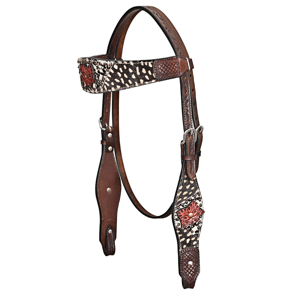 HILASON Western Horse Headstall Breast Collar Leather Brown