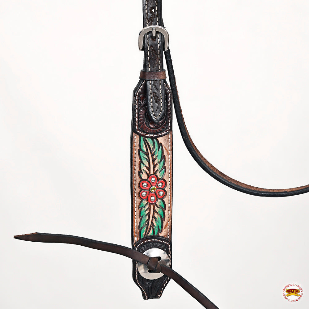 HILASON Western Horse Headstall Breast Collar Leather Brown