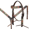 HILASON Western Horse Headstall Breast Collar Leather Brown