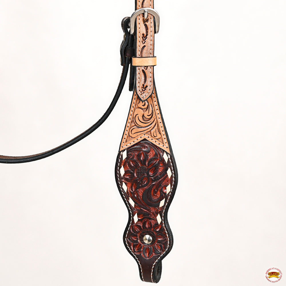 HILASON Western Horse Headstall Breast Collar Leather Brown