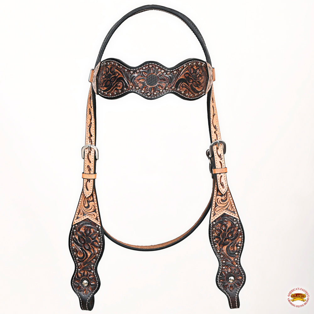 HILASON Western Horse Headstall Breast Collar Leather Brown