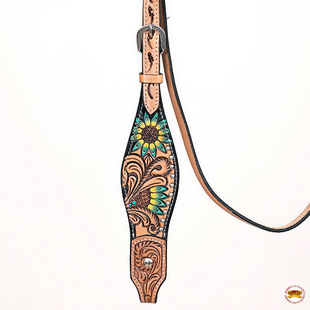 Hand-Carved Leather Western Headstall And Breast Collar Set For Training And Showing