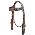 HILASON Western Horse Headstall Breast Collar Leather Brown