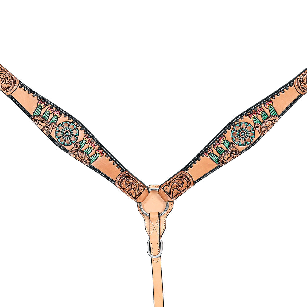 HILASON Western Horse Headstall Breast Collar Leather Tan