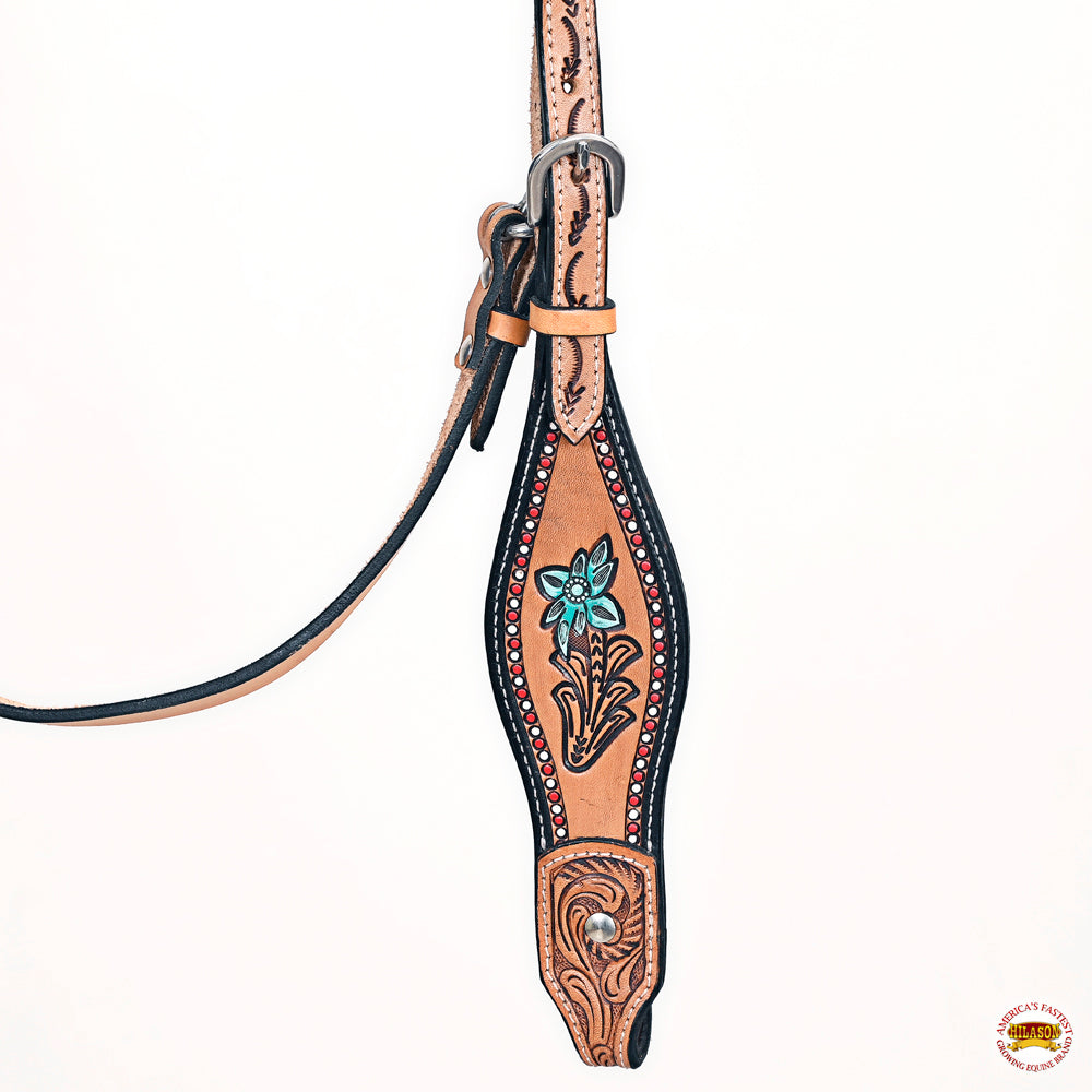 HILASON Western Horse Headstall Breast Collar Leather Tan