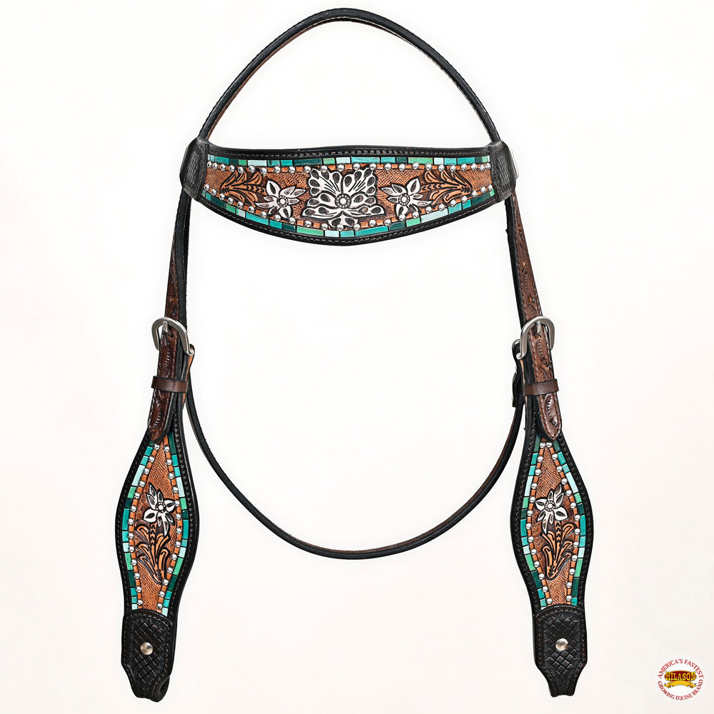 HILASON Western Horse Headstall American Leather Brown