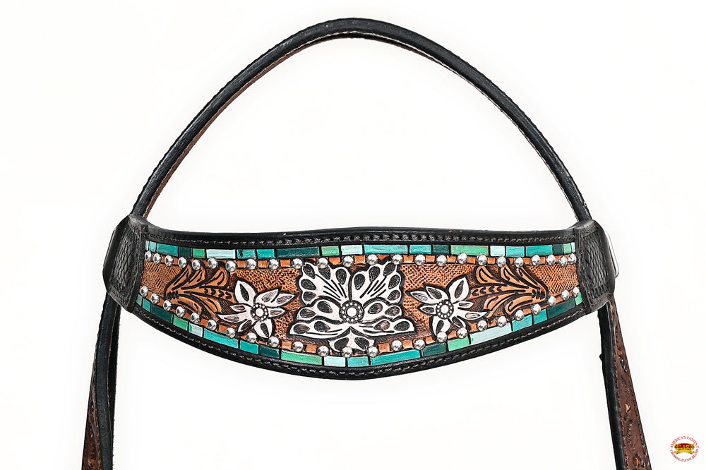 HILASON Western Horse Headstall American Leather Brown