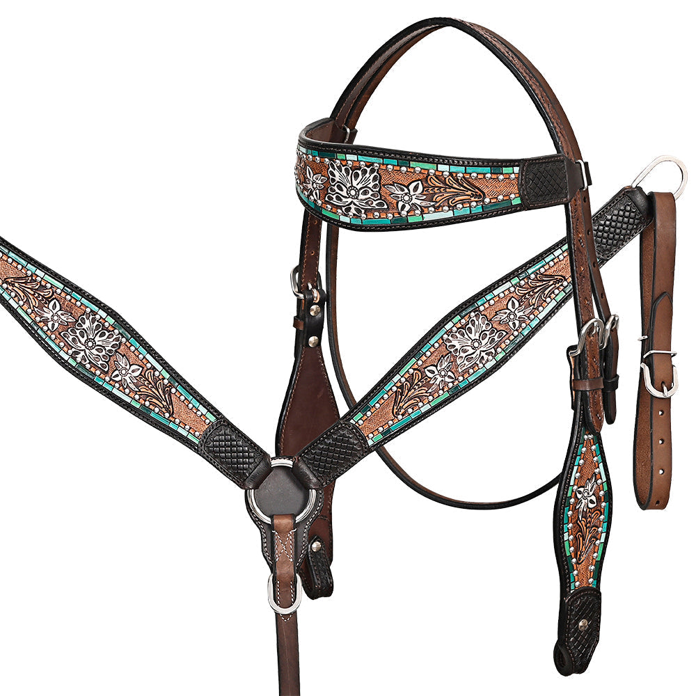 HILASON Western Horse Headstall American Leather Brown