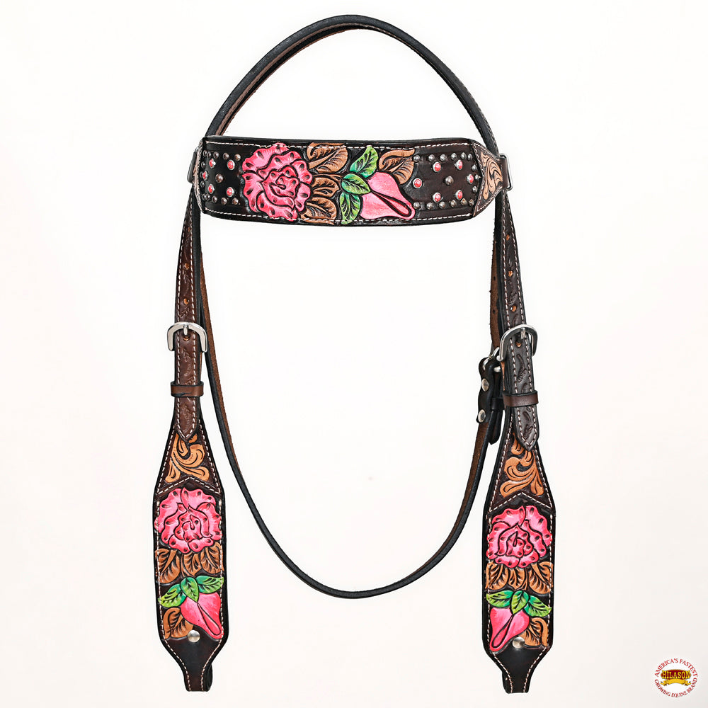 HILASON Western Horse Headstall Breast Collar Leather Brown