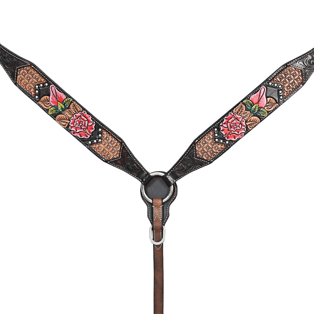 HILASON Western Horse Headstall Breast Collar Leather Brown