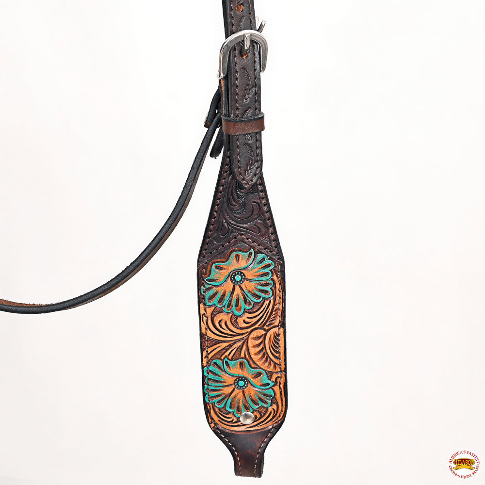 HILASON Western Horse Headstall Breast Collar Leather Brown