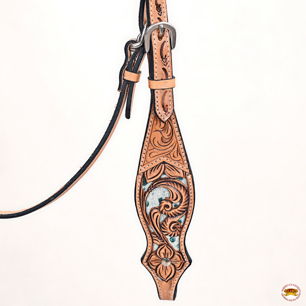 HILASON Western Horse Headstall Breast Collar American Leather Tan