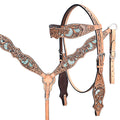 HILASON Western Horse Headstall Breast Collar American Leather Tan