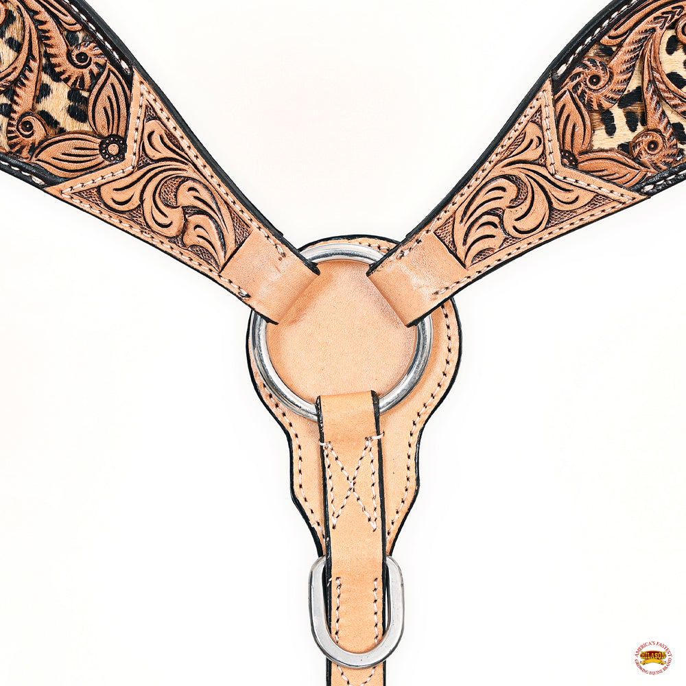 HILASON Western Horse Headstall Breast Collar Leather Brown | Tack Set for Horses